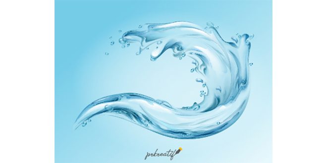 Water splash realistic illustration of 3d water wave with blue clear transparent effect  Vector