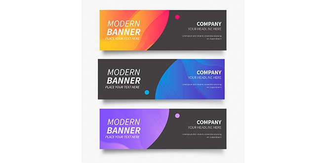 Modern banner collection with abstract gradients