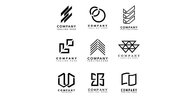 Set of company logo design ideas vector  Vector