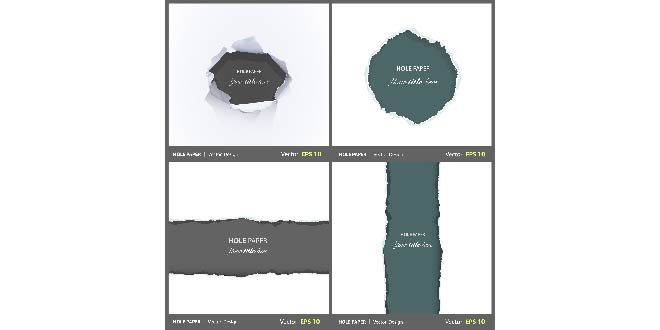 Damage collection edge sheet set Free Vector