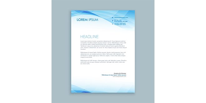 Blue waves letterhead  Vector