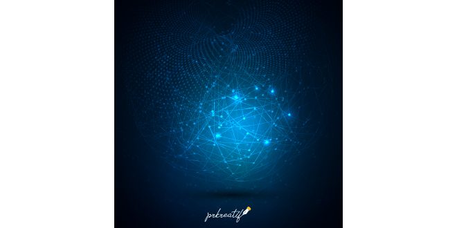 Abstract global technology background with connecting dots Vector