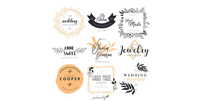 Beautiful logotype collection wedding photography decoration planner Vector