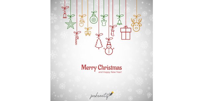Beautiful Merry christmas greeting card with snowflakes background Vector