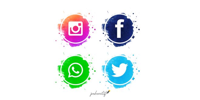 Beautiful social media icons set Vector