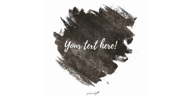 Black watercolor brushes with text template Vector