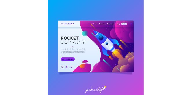 Business landing page template Vector
