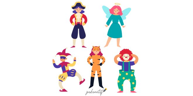 Carnival characters in costume Vector