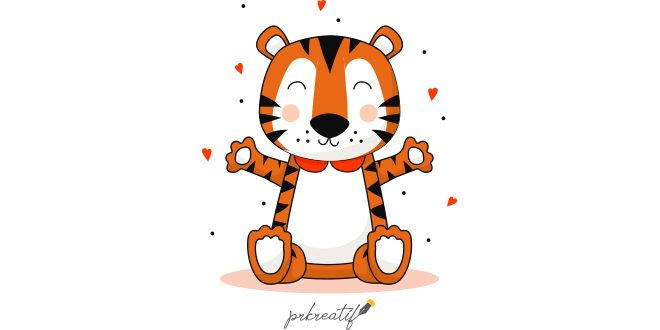 Cartoon tiger background Vector