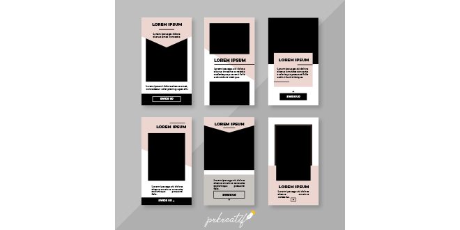 Collection of instagram stories templates Vector