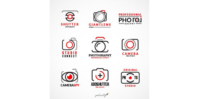 Collection photography logos Vector