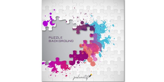 Color splatter jigsaw background Vector