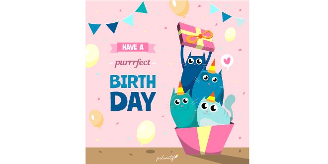 Colorful birthday background with flat deisng Vector