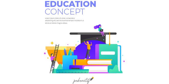Colorful education concept with flat design Vector