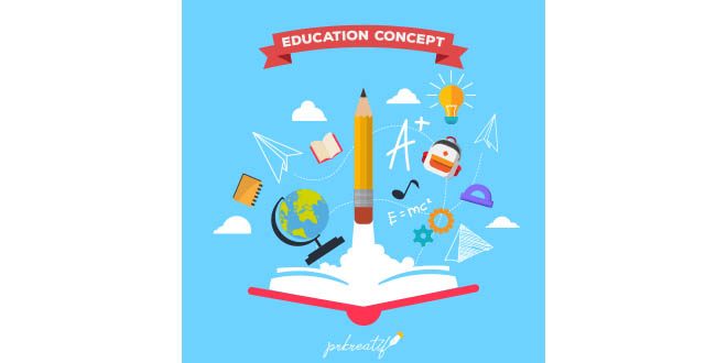 Colorful education concept with flat design Vector