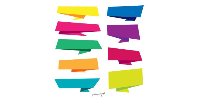 Colorful origami banner collection Vector