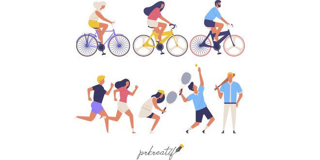 Colorful people doing sport Vector