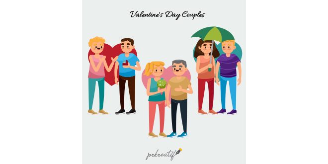 Colorful valentine couple collection Vector