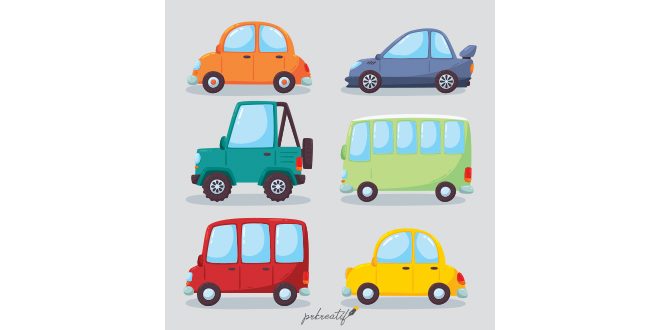 Colorful variety of modern cars Vector