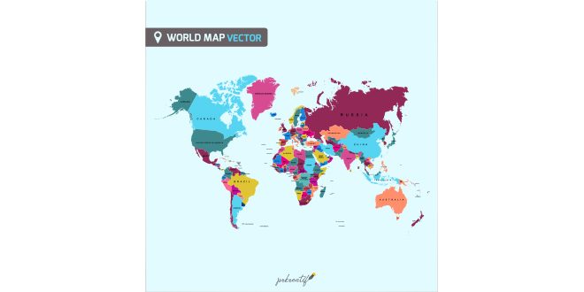 Colorful world map Vector