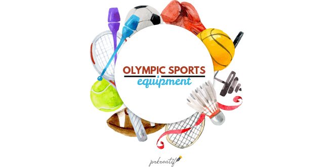 Cute watercolor olumpic sports equipment background Vector