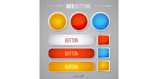 Cute web buttons pack Vector
