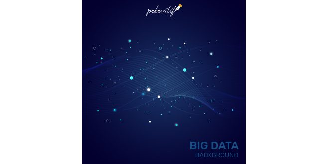 Dark blue abstract and creative big data background Vector