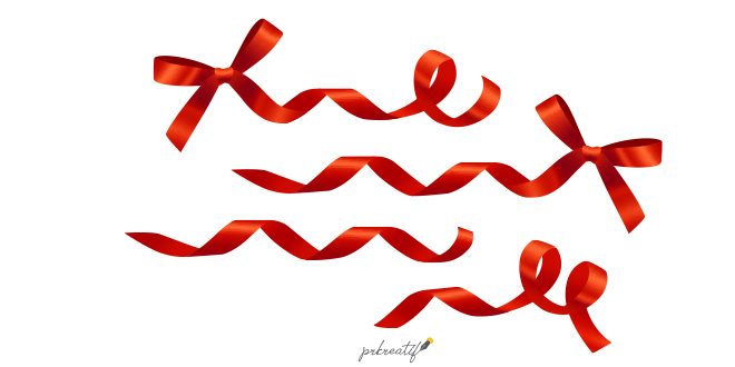 Decorative curled red ribbons and bows set. For banners, posters, leaflets and brochure Vector