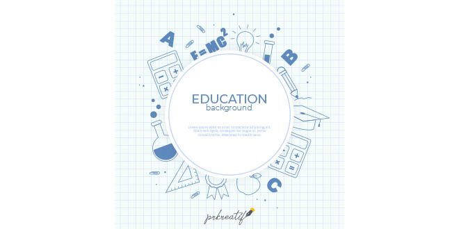 Education elements background in flat style Vector