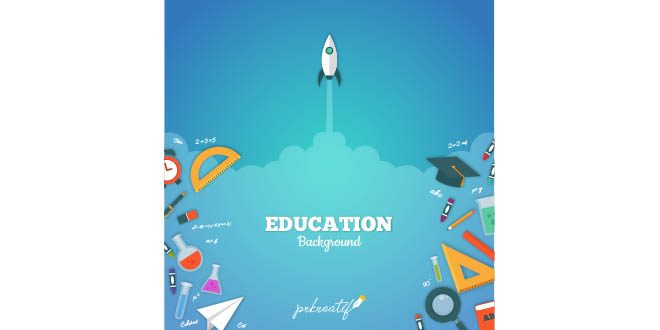 Education elements background in flat style Vector