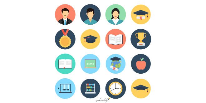 Education icons set Vector