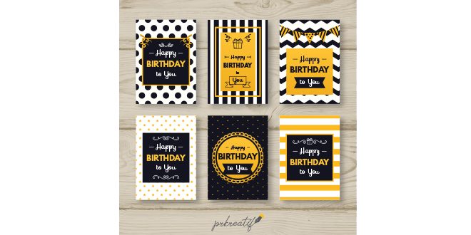 Elegant abstract birthday card pack Vector
