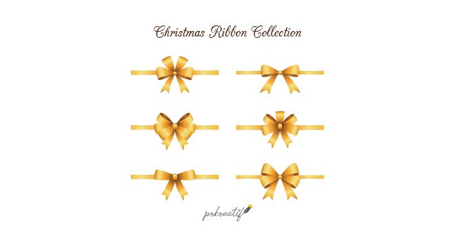 Elegant christmas ribbons with realistic design Vector