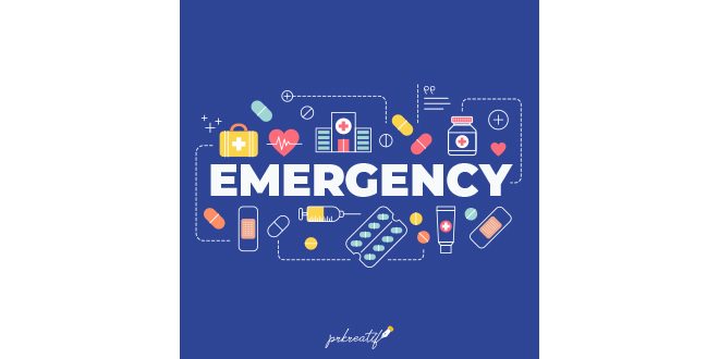 Emergency word concept background Vector