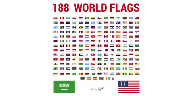 Flags world collection Vector