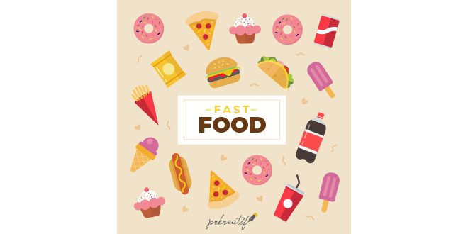 Flat Food Background Vector