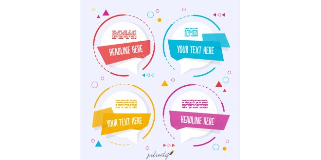 Four colorful text template Vector
