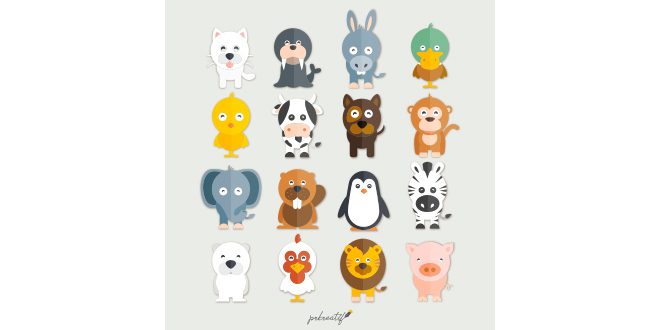 Funny animals collection Vector