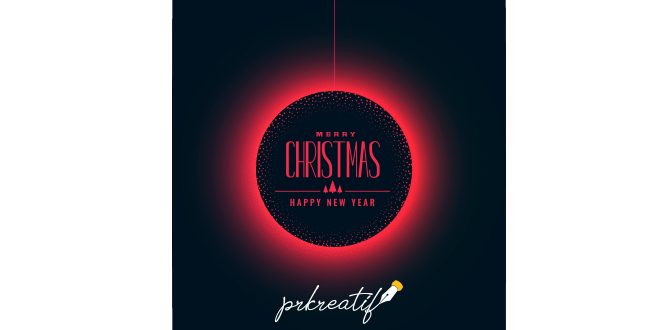 Glowing red christmas ball on dark background Vector