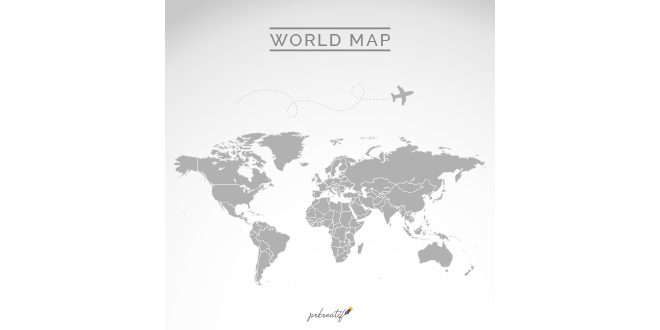 Gray world map Vector