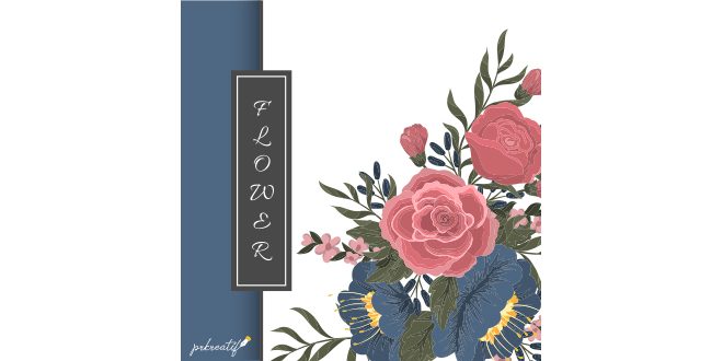 Greeting card template with floral background Vector