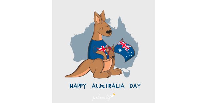 Hand drawn australia day background Vector