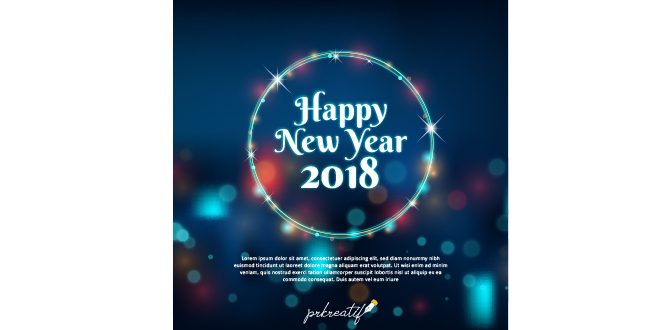 Happy new year background with bokeh effect Vector