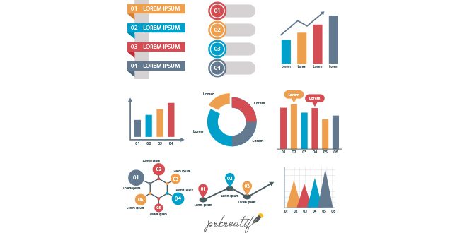 Infographic pack with colorful style Vector