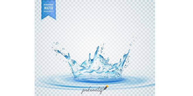 Isolated water splash effect on transparent background Vector