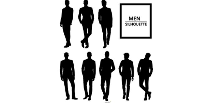 Men silhouettes in suit Vector