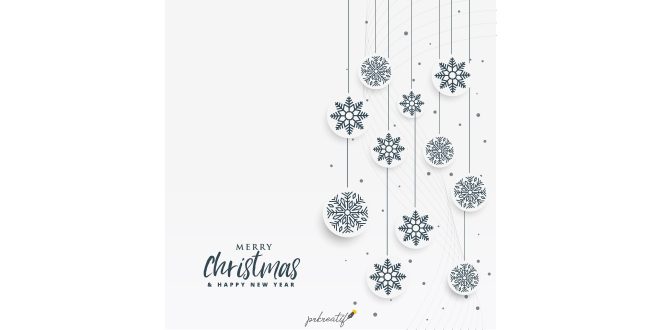 Minimal white christmas background with snowflakes Vector