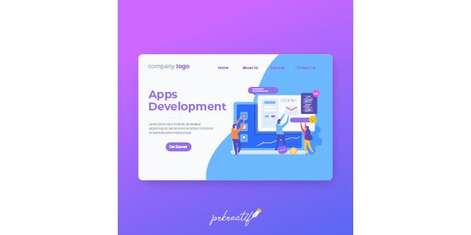 Modern landing page template in flat design Vector