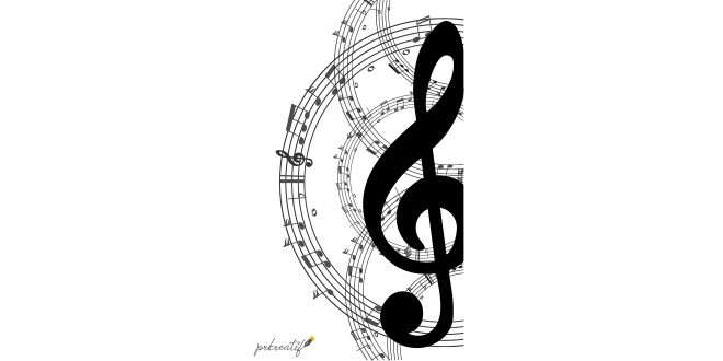 Music key and notes background Vector