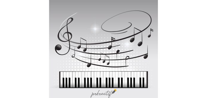 Music keyboard and note Vector